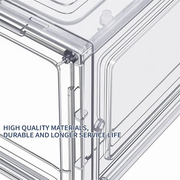 Skoförvaringslåda, Stapelbar Design, Transparent Visning,L, VIT