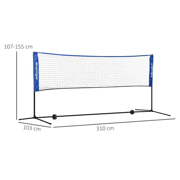 Badminton Net, Justerbar Højde, Bærbart Design,Blå