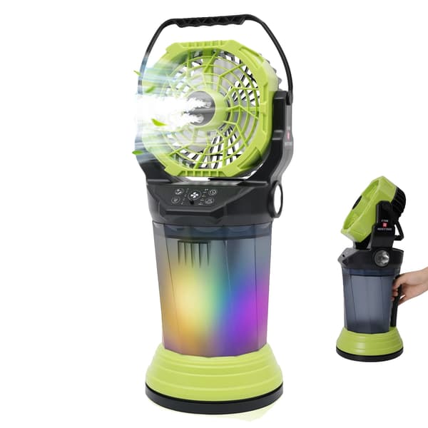 Misting Fan, Multifunktionel, Bærbar Design,grøn