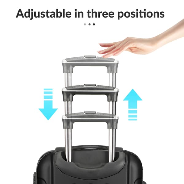 Bagageset, Hållbart ABS-material, Säkert kombinationslås,svart
