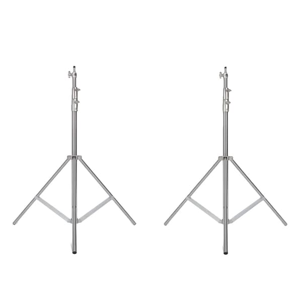 Fotografi Lystativ, Rustfrit Stål, Tungt Design,2stk Sølv Stativ
