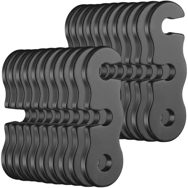 Telt Snor Justeringer, Titanium Legering, Letvægtsdesign,Sort20Stk