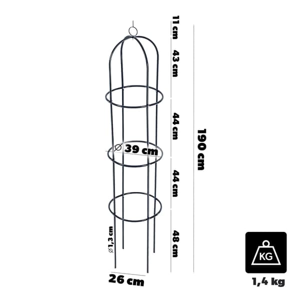 Trädgårdsobelisk, Metallkonstruktion, Hållbar Design,GRÅ