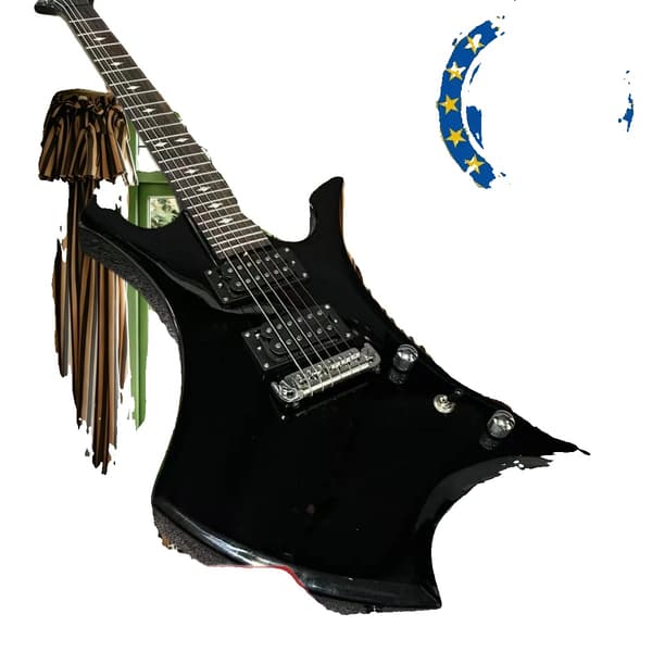 Gitarr, Mahognykropp, Rosenträsgrepp,svart