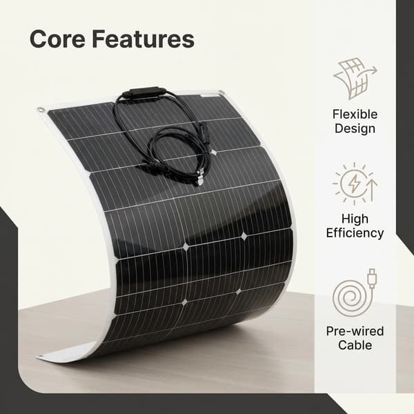 Solpanel, Lätt Design, Hög Effektivitet,1st 100w panel