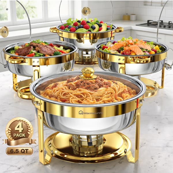 Chafing Dish, Elegant Design, Generøs Kapacitet,4Pakke
