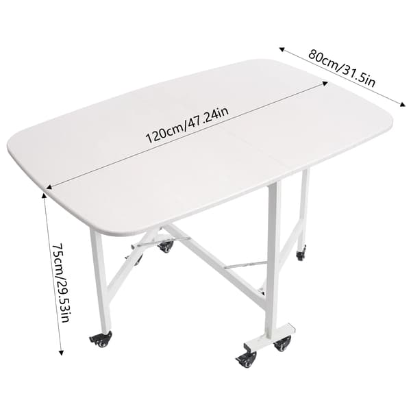 Spisebord, Foldbart Design, Høj Belastningskapacitet,HVID