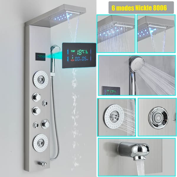 Brusepanel, Flere funktioner, Nem installation,Børste NIckle 8006