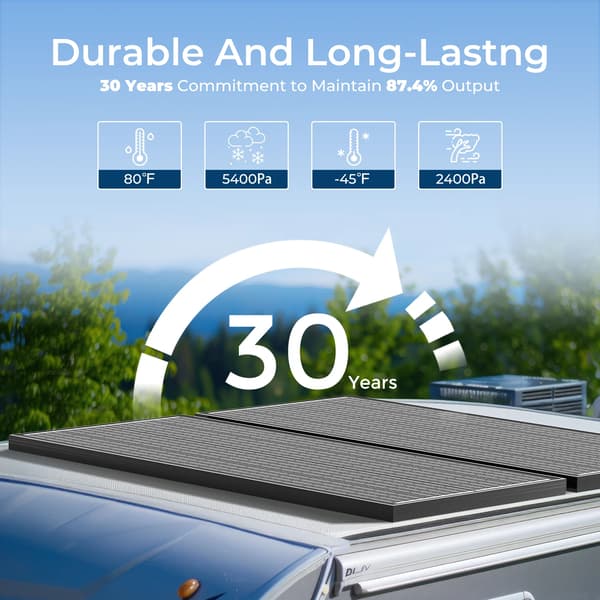 Solpanel, Monokristallint Kisel, 100W Prestanda,100W x 1