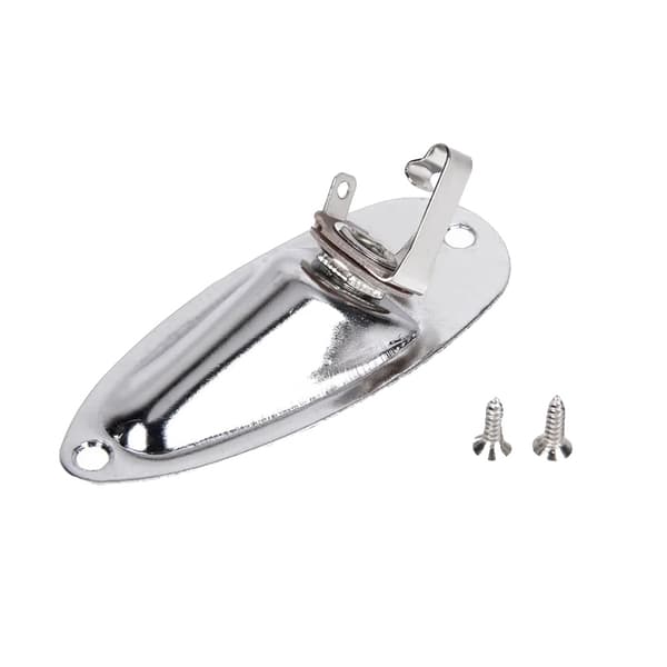 Jackplatta, Rostfritt Stål, Kompatibel med Stratocaster Gitarrer,Silver