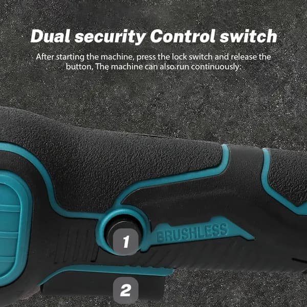 Vinkelslip, Borstlös Motor, Ergonomisk Design,Blå