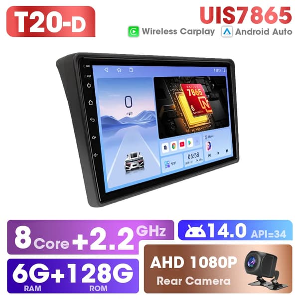 Carplay, Multimedieafspiller, Understøtter Ratkontrol, 8-Core Processor,T20-D