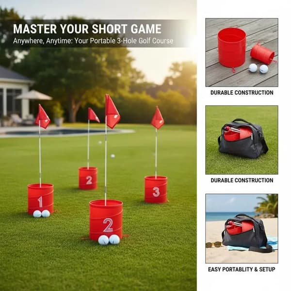 Golfset, 3-hålsbana, bärbar för utomhusbruk,Typ1