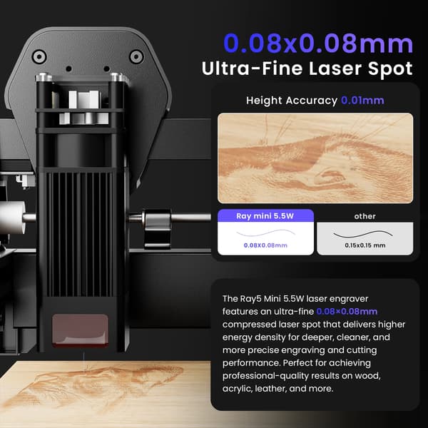 Lasergravyr, 5.5W Effekt, Kompakt Design,EU