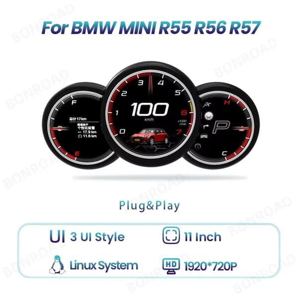 Dashboard Klynge, 1920x720 Opløsning, Linux Operativsystem,R55 R56 R57