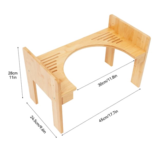 Toalettpall, Ergonomisk Bambudesign, Stöder Bättre Hållning,Guld