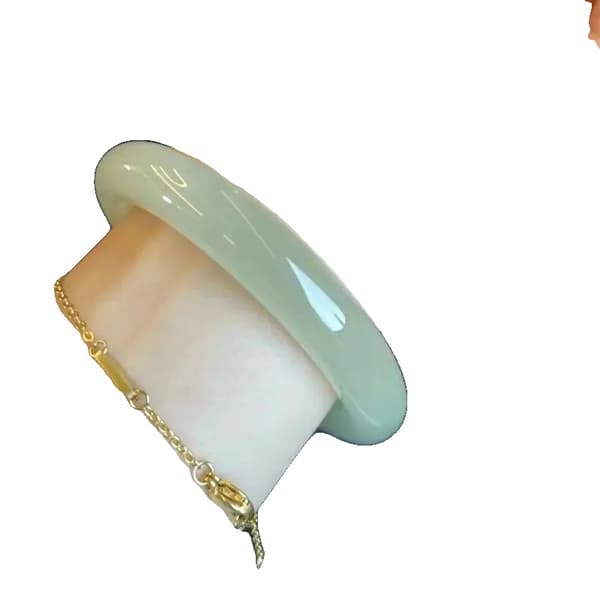Jadearmband, Klassisk Design, Äkta Jade,54-55, ljusgrön-e