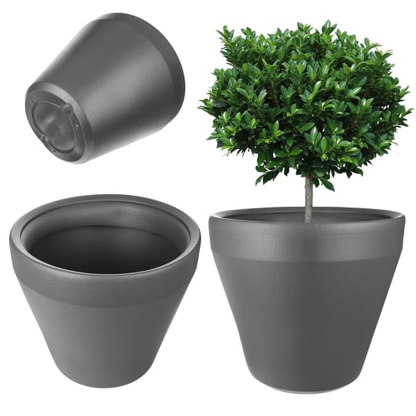 Blomkruka, Hållbar Plast, Modern Design,Mörkgrå-a, Stor-a