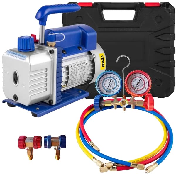 Vakuumpump, 1/4HK, Effektiv 4CFM Flödeshastighet,4CFM 1-4HP Mätare