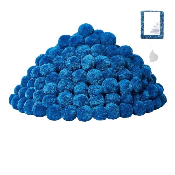 Pool Filter Kugler, Genanvendelige Polyesterfibre, Effektiv Filtrering,Blå 4 lbs