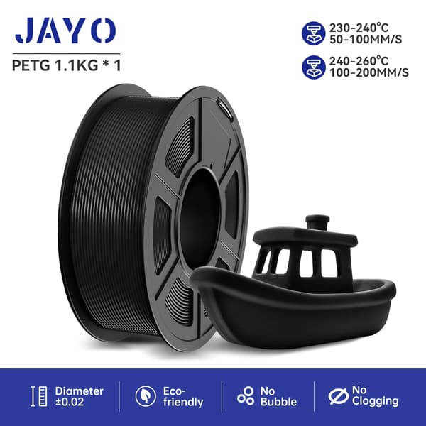 3D-printer filament, PETG-material, høj sejhed,PETG Sort