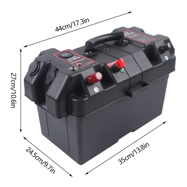 Batteriboks, Holdbar Konstruktion, Dobbelt USB-porte,sort