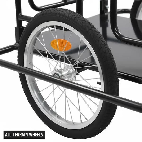Cykeltrailer, Stål Konstruktion, Sammenklappeligt Design,sort