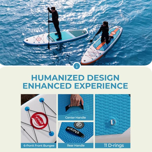Oppustelig Paddle Board, Letvægtsdesign, Komplet Tilbehør,Vitalitet Blå