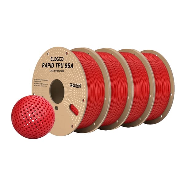 TPU Filament, 1,75 mm Diameter, Hög Flexibilitet,Röd 4KG
