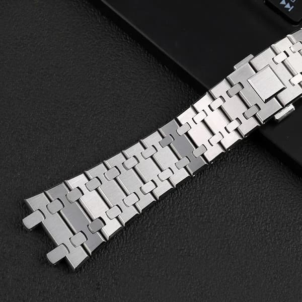 Klockarmband, Solid Rostfritt Stål, Justerbar Längd,26mm, Silver