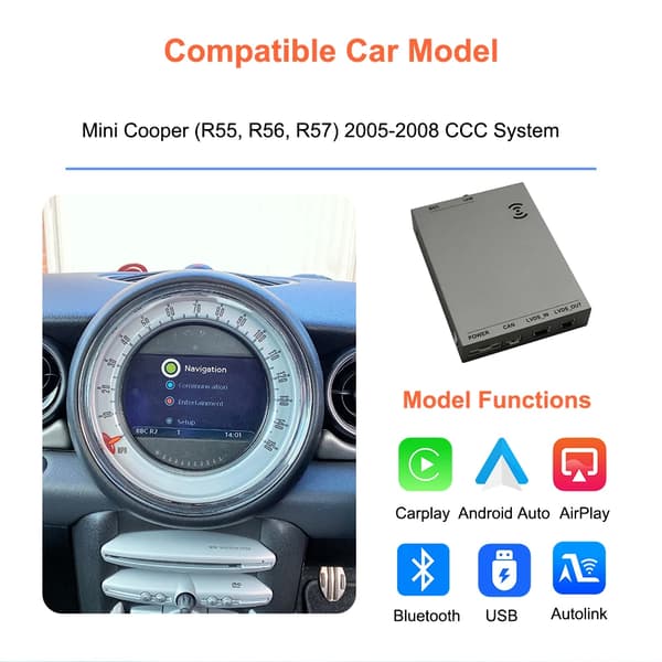 CarPlay Decoder Box, Trådløs Forbindelse, Nem Installation,CCC System