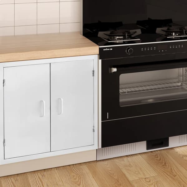 Köksdubbeldörr, Rostfritt Stål, Modern Design,Silver
