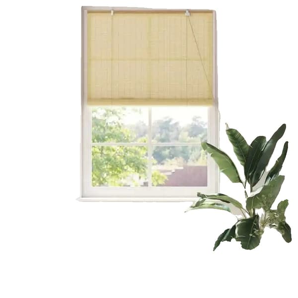 Bambu Rullgardin, 120 cm x 220 cm, UV-skydd, Snörelsesystem, Modern Design, Inomhusbruk