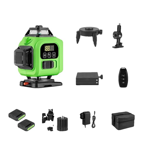 Laser Nivå, 16 Linjer, Bluetooth Fjärrkontroll, 2xBatteri Set