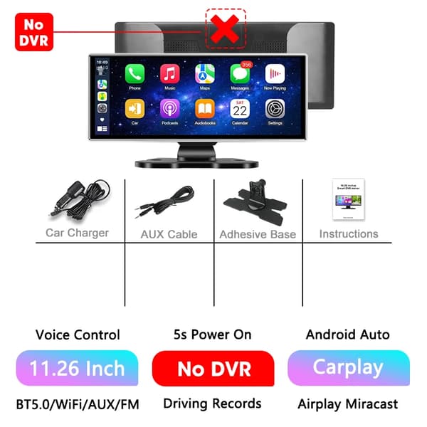 Dashcam, 4K-upplösning, Smart anslutning,Ingen DVR