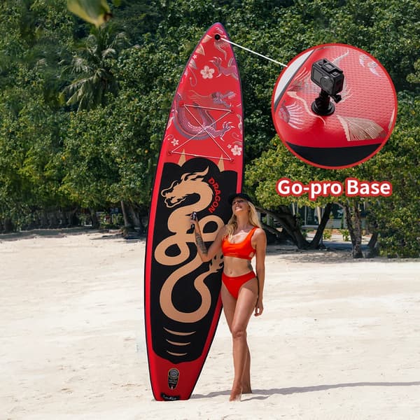 Oppustelig Surfbræt, Bærbart Design, Komplet Tilbehør,350*84*15CM SUPFR01E
