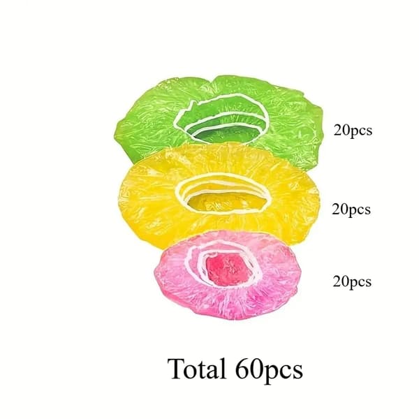 Madopbevaringsdæksler, Genanvendelige, Elastisk Pasform,60pcs