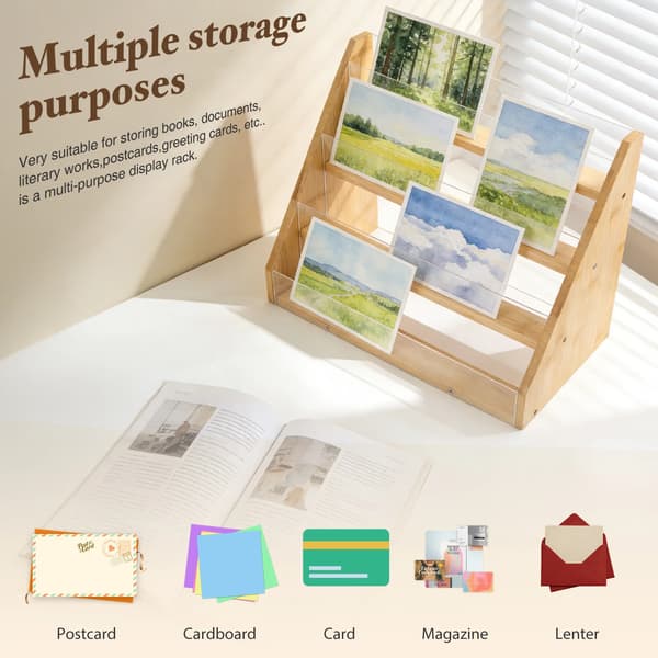 Display Stativ, 4-Lags Design, Bærbart og Let at Samle,GUL