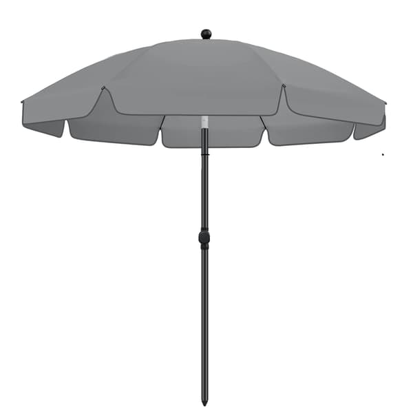 Strandparaply, 360° Rotbart, UV-skydd,Cirkeln grå