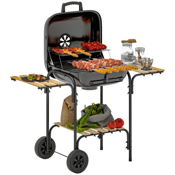 Udendørs Kulgrill, Bærbart Design, Holdbar Konstruktion,Sort