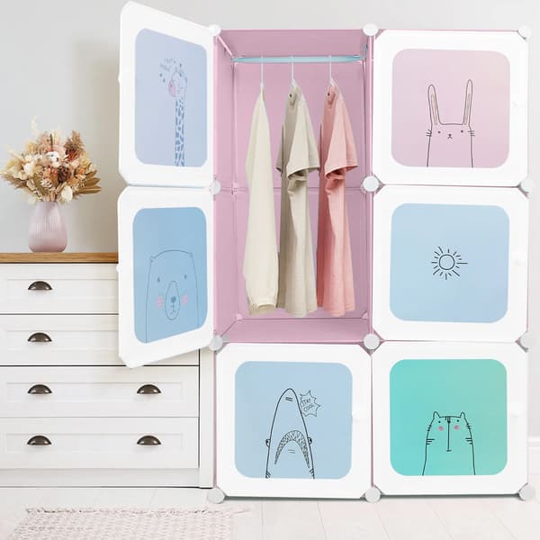 Förvaringsskåp, Färgglad Design, Lätt Montering,Rosa