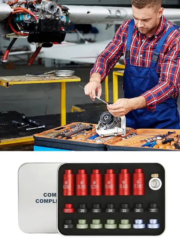 Headspace Gauge Comparator Kit, Aluminium Material, 14 Inserts, 6 Bushings, Compatible with Various Bullet Sizes, Precision Reloading Application