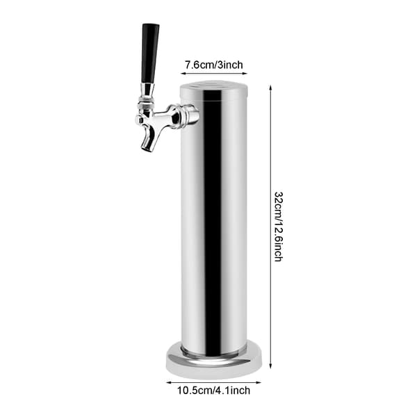 Øldispenser, Enkelt Tap Design, Rustfrit Stål Konstruktion,Sølv