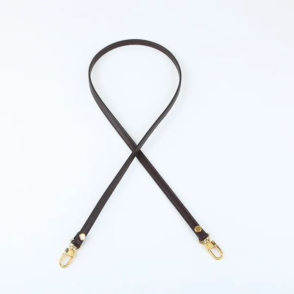 Väsksnodd, Hållbart Nötläder, Universell Kompatibilitet,Mörk kaffe, Guldspänne-110cm