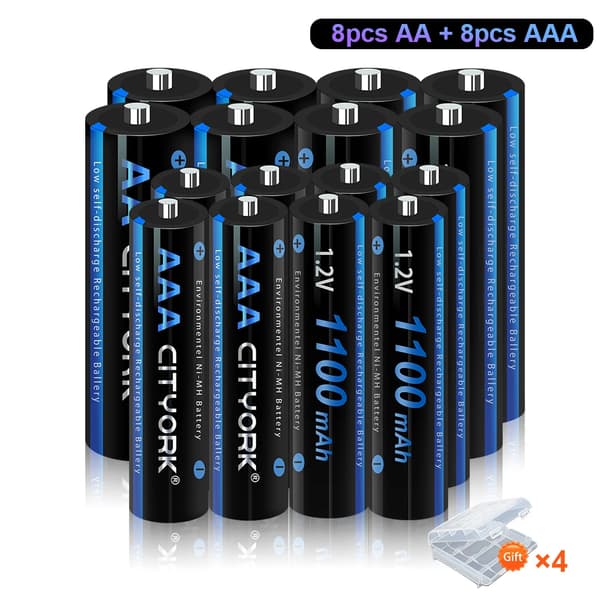 Genopladeligt Batterisæt, LCD Oplader, Høj Kapacitet,8AA 8AAA
