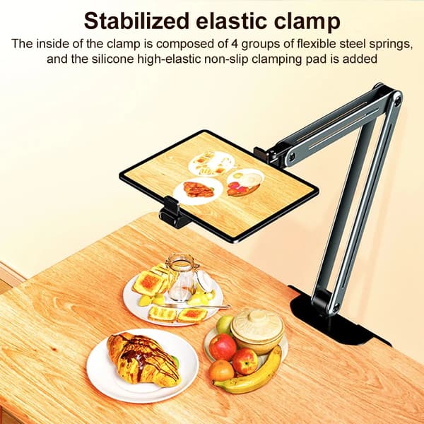 Tablet Holder Stativ, Justerbar Højde, Alsidig Kompatibilitet,GRÅ