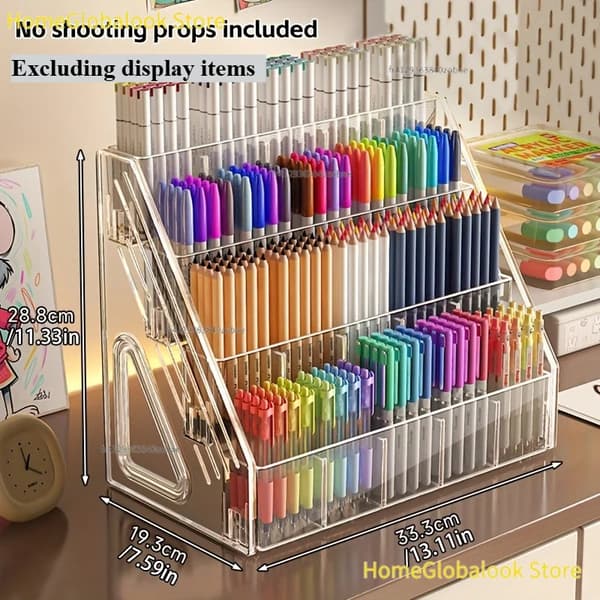 Skrivebordsorganisator, Stor Kapacitet, Multi-Compartment Design,4 Lag 20 Gitter