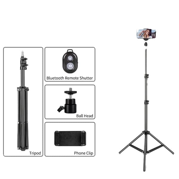 Selfie-teline, säädettävä korkeus, Bluetooth-ohjain,150cm