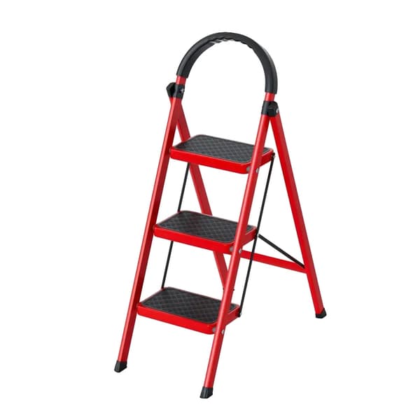 Stege, Fällbar Design, 150 kg Viktkapacitet,Röd