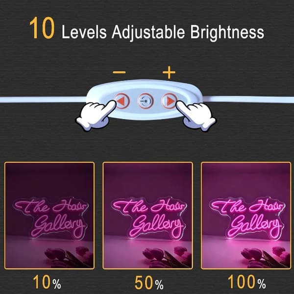 Neonskilt, Dæmpbart Lys, USB-Drevet,43.5x28.5cm